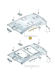 4N4867505G2OA Audi Moulded Headlining, Alcantara (Pastel Silver 2OA)