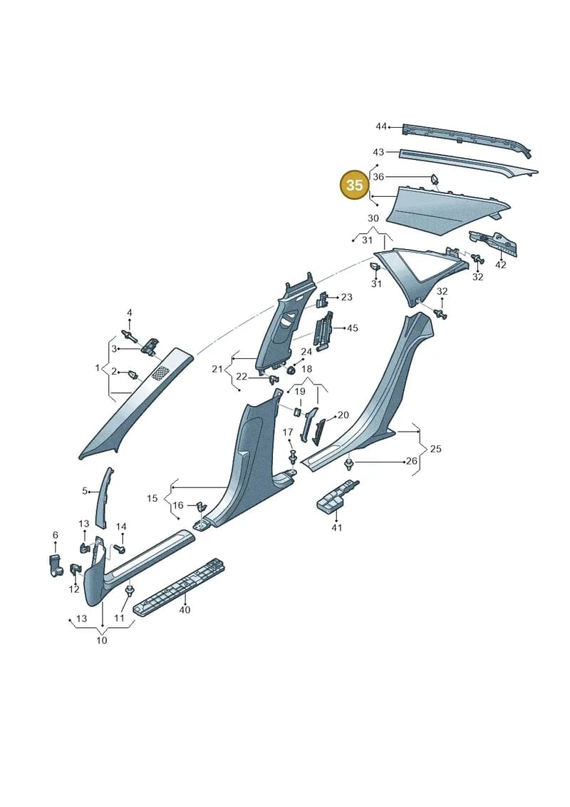 4N48682892UI — Audi A8 (2017-2025) diagram 838867650, position 35