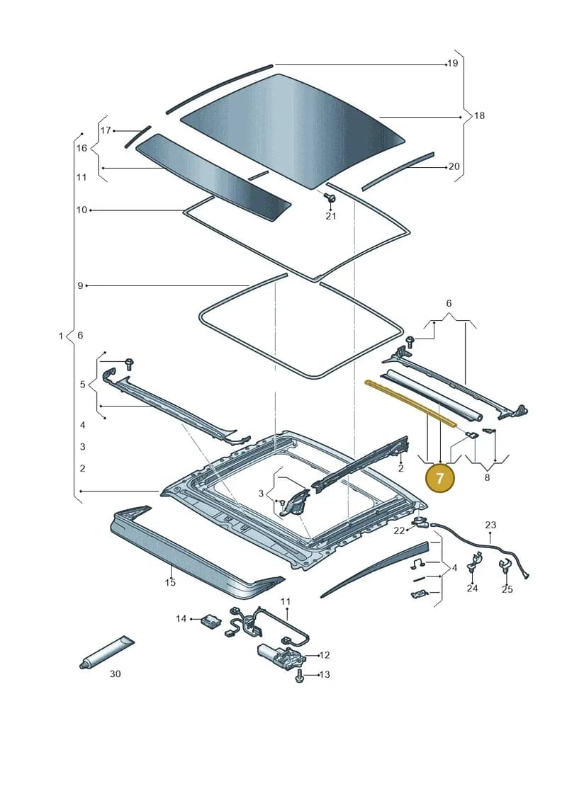 4N4877307A1PH — Audi A8 (2017-2025) diagram 838877000, position 7