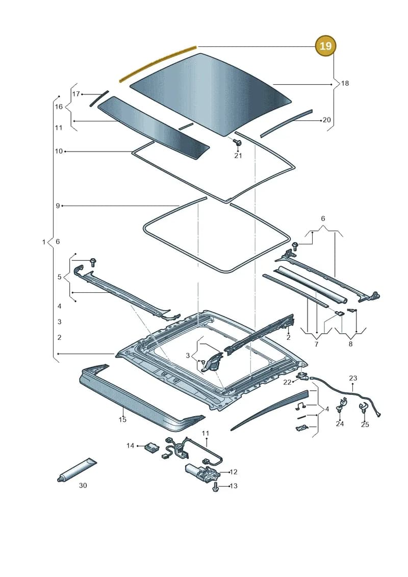 4N4877441A — Audi A8 (2017-2025) diagram 838877000, position 19