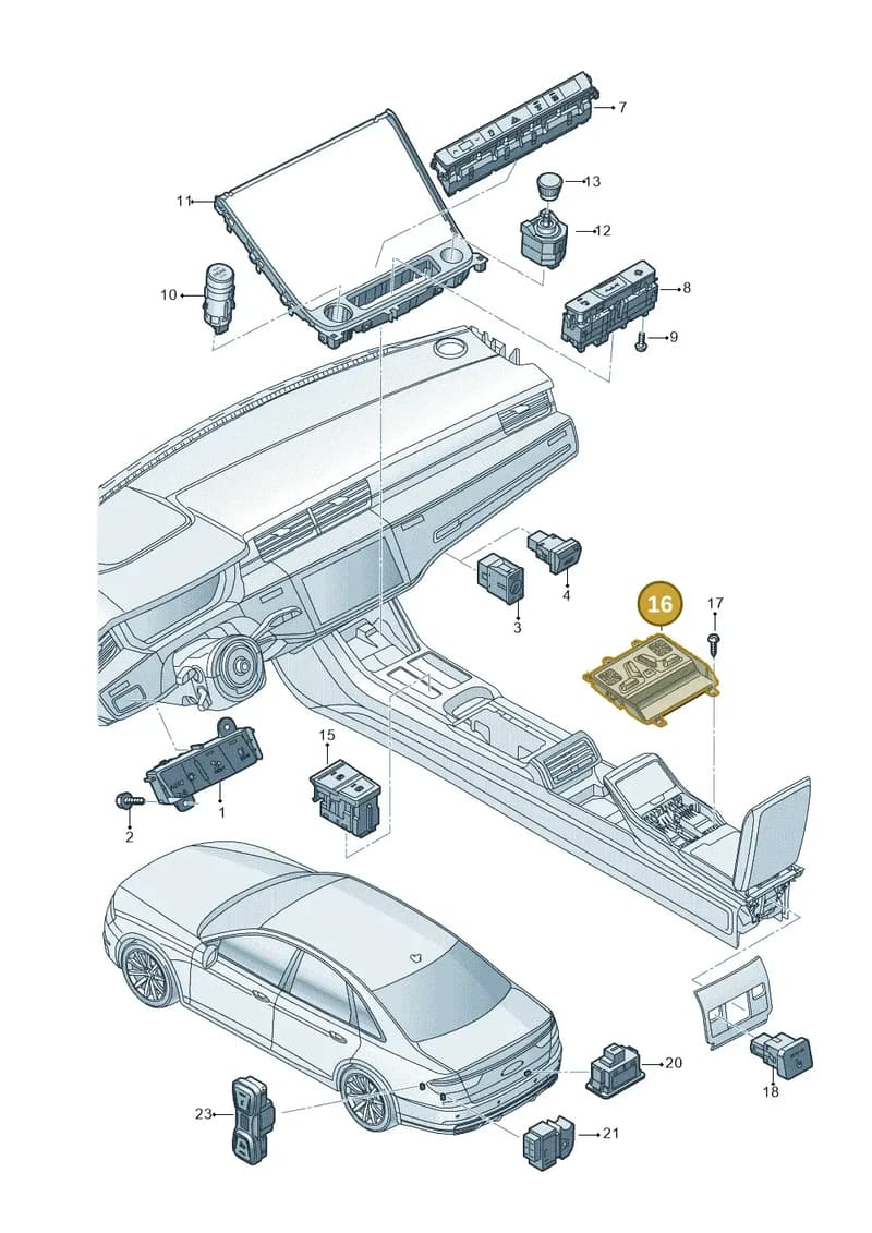 4N4959819 — Audi A8 (2017-2025) diagram 838941500, position 16