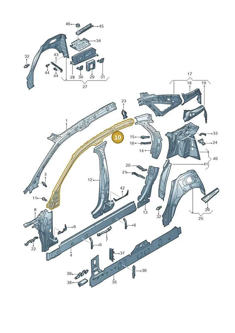 4N5809202 — Audi A8 (2017-2025) diagram 838809000, position 10