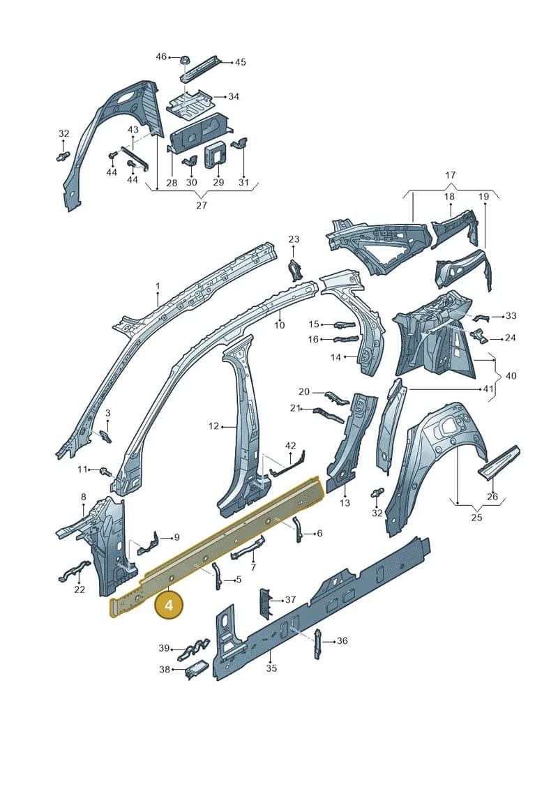 4N5809242TA — Audi A8 (2017-2025) diagram 838809000, position 4