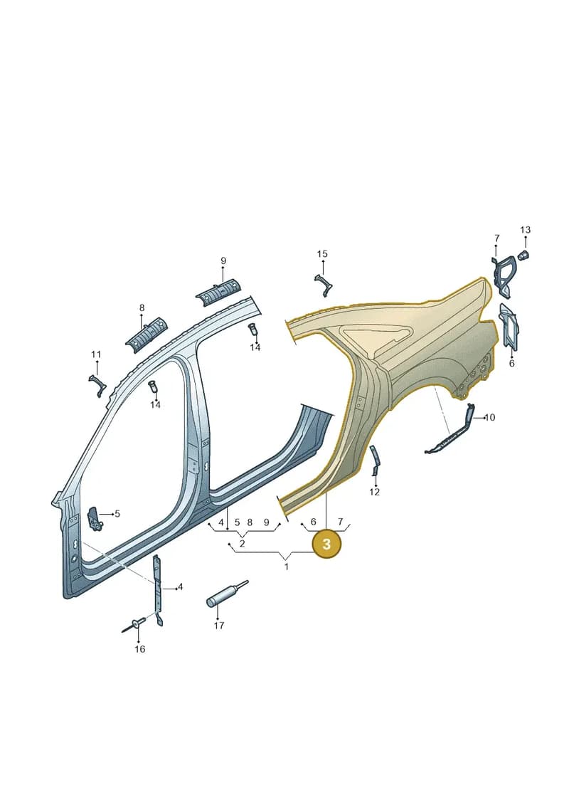 4N5809838 — Audi A8 (2017-2025) diagram 838809500, position 3