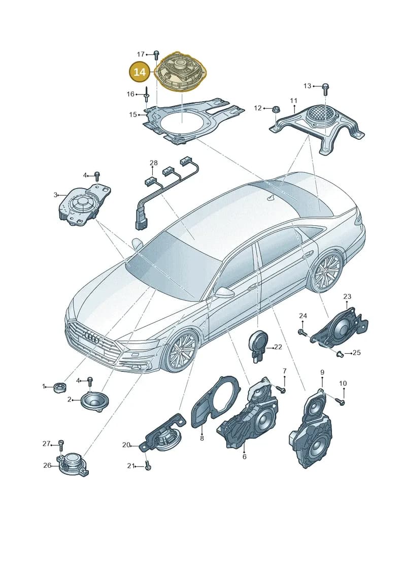 4N6035382 — Audi A8 (2017-2025) diagram 838035350, position 14