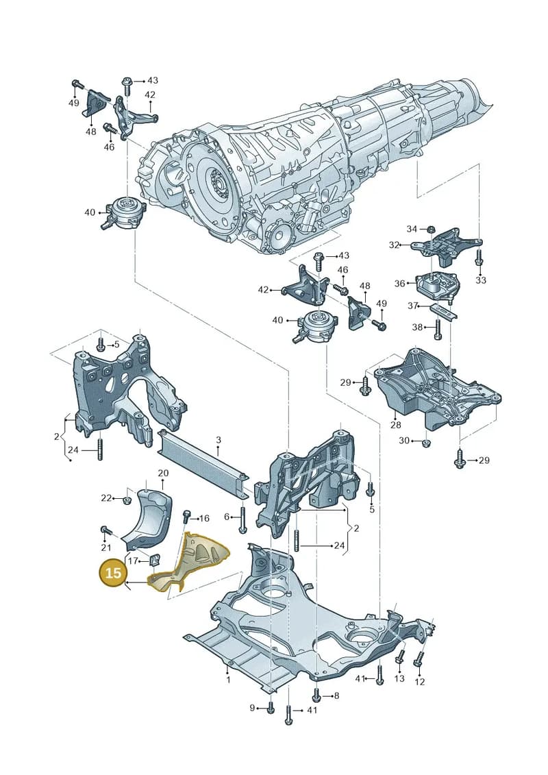 4N6399299A — Audi A8 (2017-2025) diagram 838399400, position 15