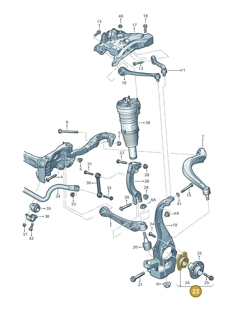 4N6407625 — Audi A8 (2017-2025) diagram 696407000, position 23