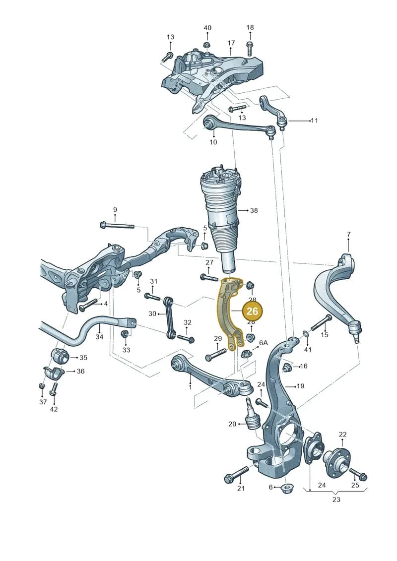 4N6413037 — Audi A8 (2017-2025) diagram 696407000, position 26