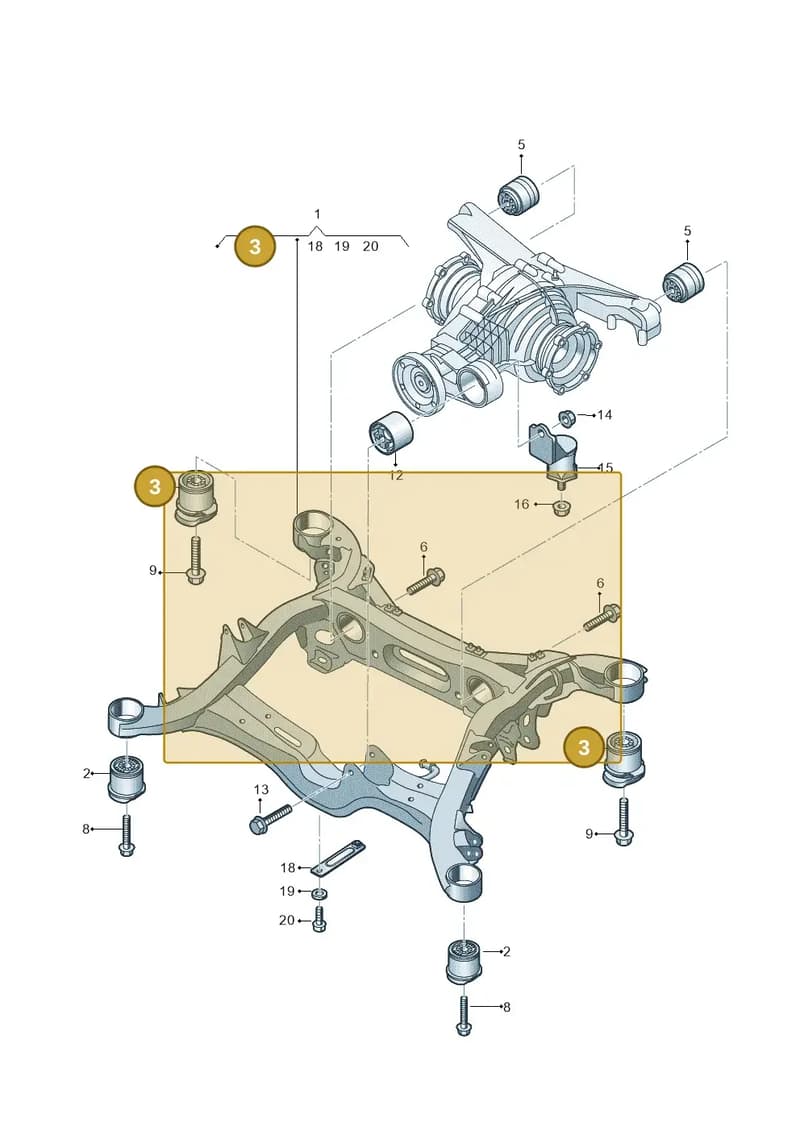 4N6505145A — Audi A8 (2017-2025) diagram 838505070, position 3