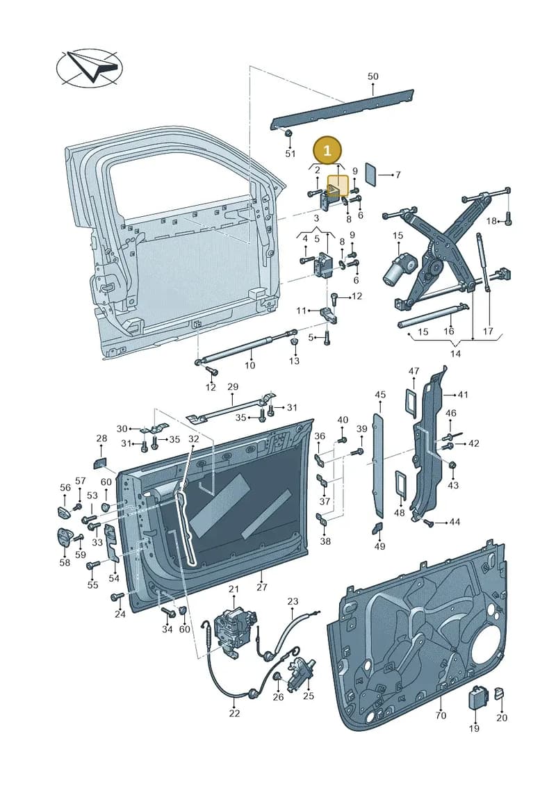 4N6831402 — Audi A8 (2017-2025) diagram 838831000, position 1