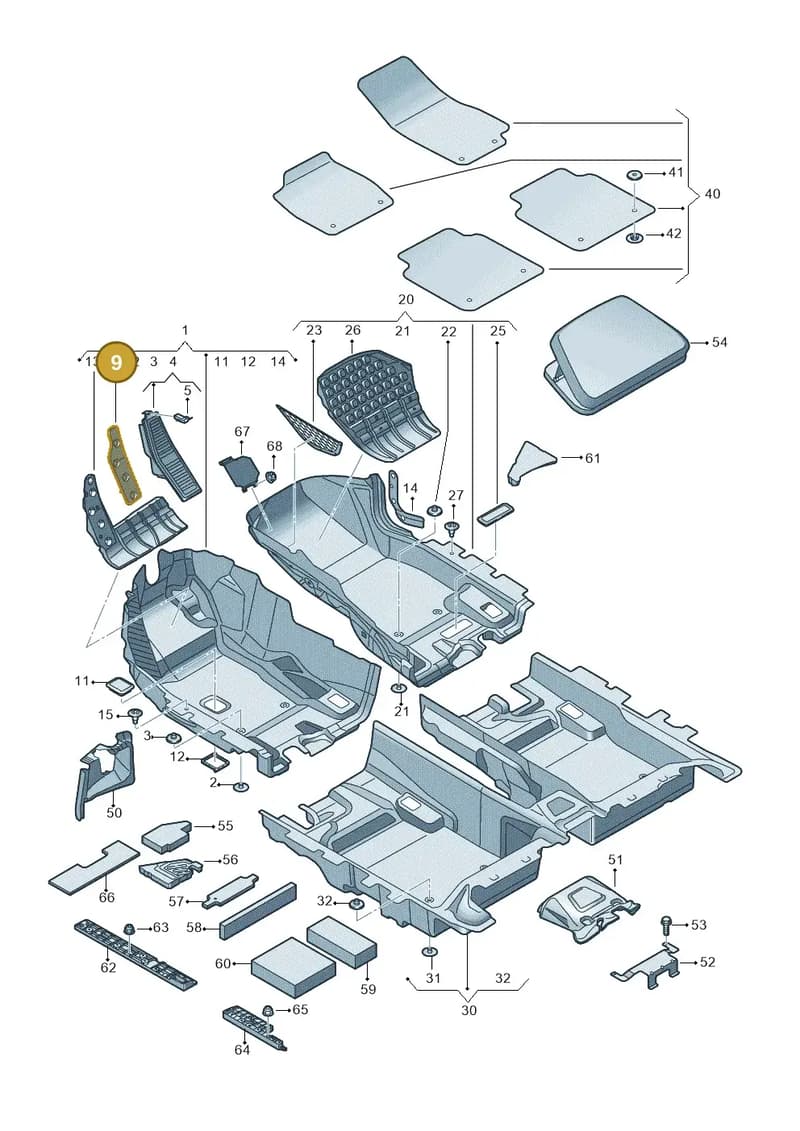 4N6858657 — Audi A8 (2017-2025) diagram 838863000, position 9