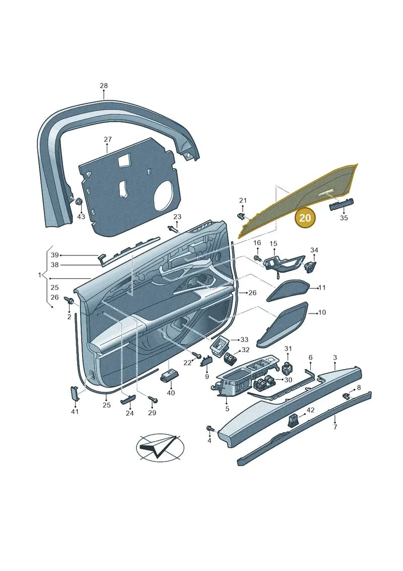 4N6867061L1LQ — Audi A8 (2017-2025) diagram 838867011, position 20