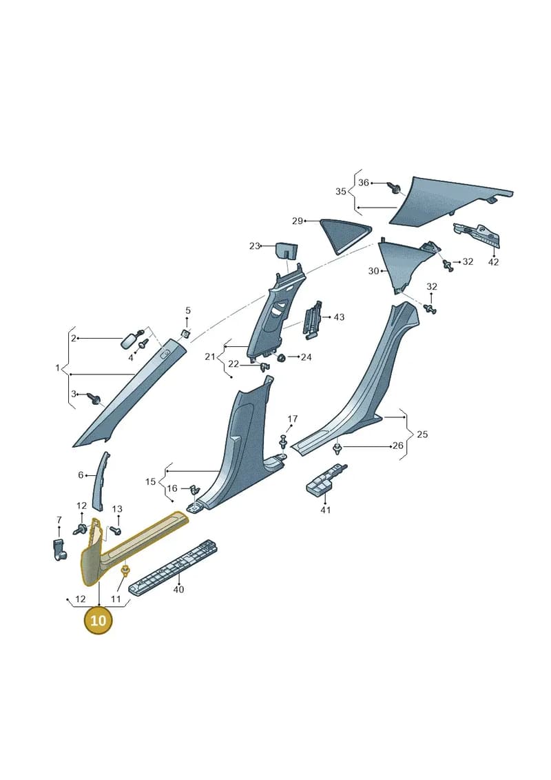 4N686727125D — Audi A8 (2017-2025) diagram 838867660, position 10