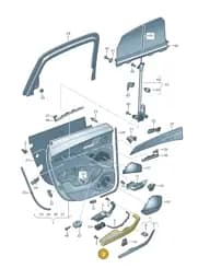 4N6867363A25D Audi Armrest, Leather (Soul Black 25D)