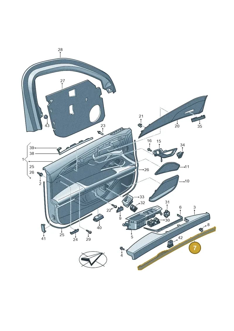 4N6868030F2VY — Audi A8 (2017-2025) diagram 838867011, position 7