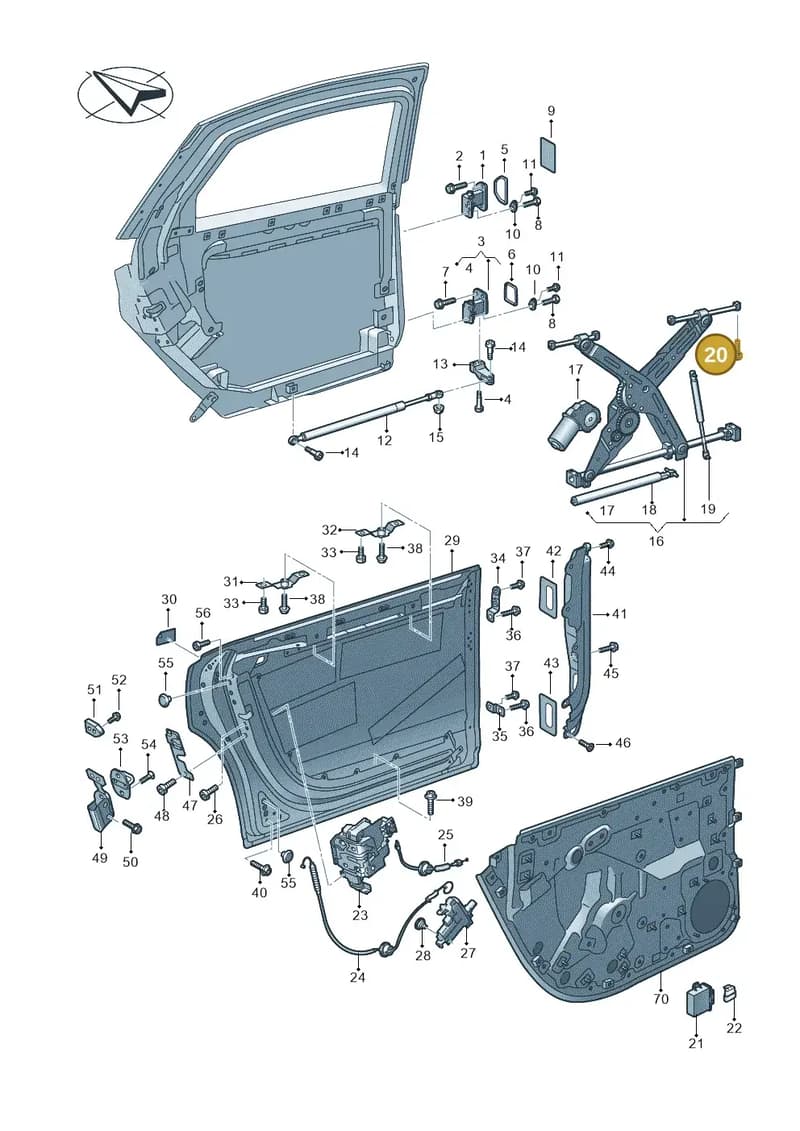 4N6915089 — Audi A8 (2017-2025) diagram 838833000, position 20