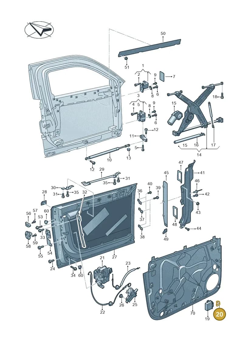 4N6915089 — Audi A8 (2017-2025) diagram 838831000, position 20