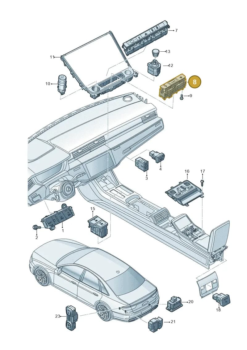 4N6959673 — Audi A8 (2017-2025) diagram 838941500, position 8