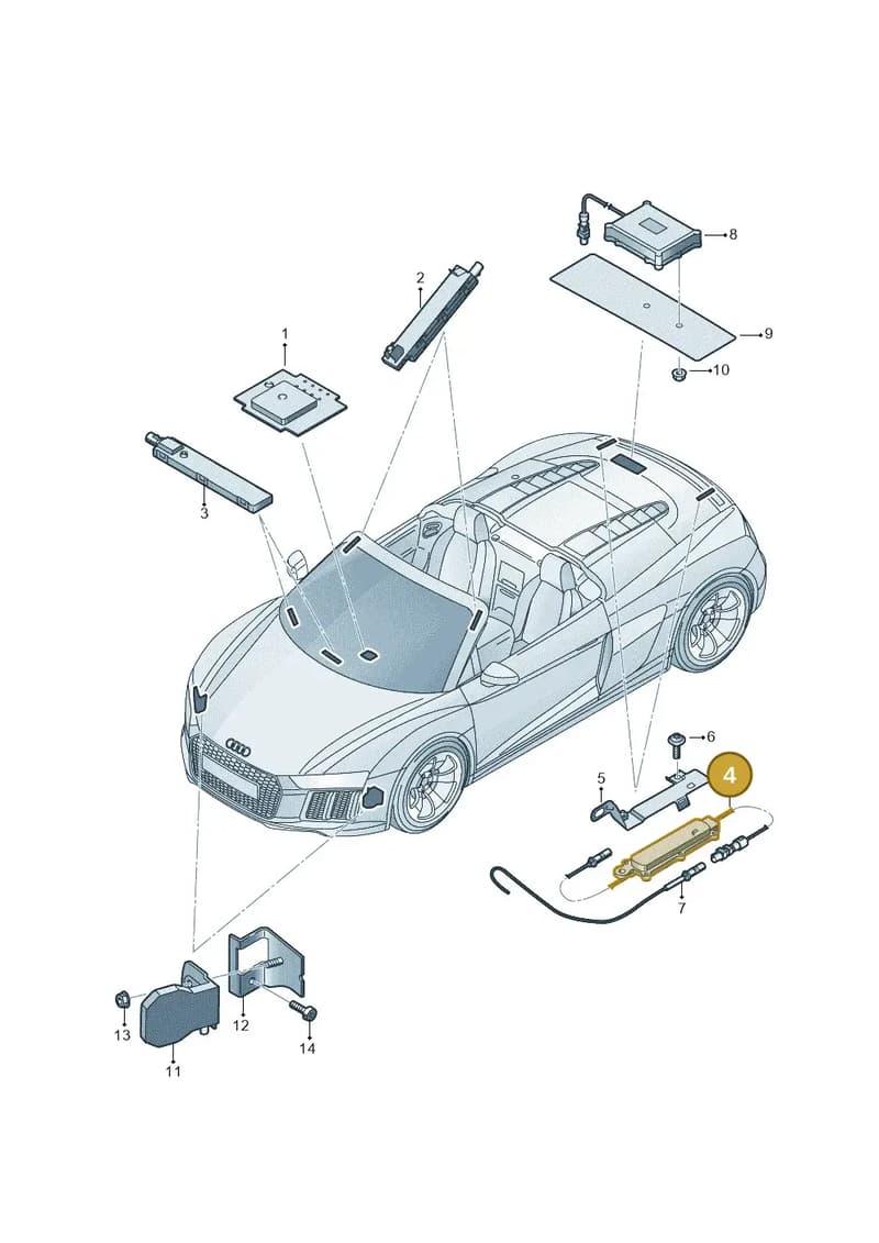 4S0035225E — Audi R8 Spyder (2015-2024) diagram 872035150, position 4