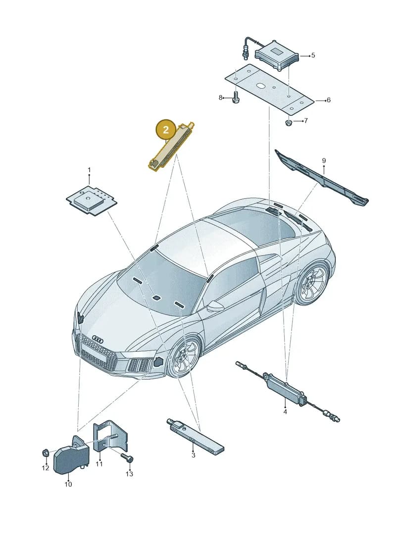 4S0035225J — Audi R8 Spyder (2015-2024) diagram 872035100, position 2