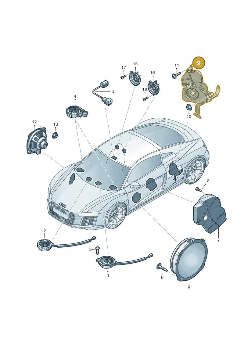 4S0035307 — Audi R8 Spyder (2015-2024) diagram 872035350, position 9