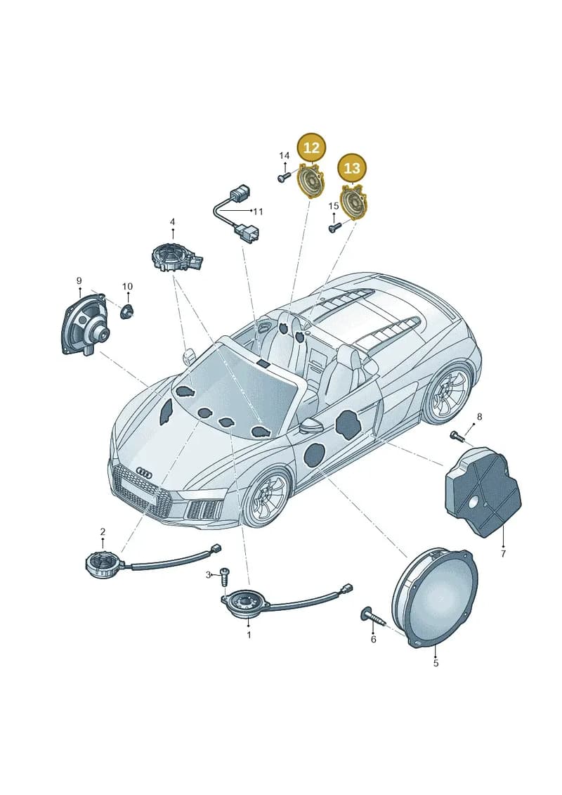 4S0035454 — Audi R8 Spyder (2015-2024) diagram 872035360, position 12+13