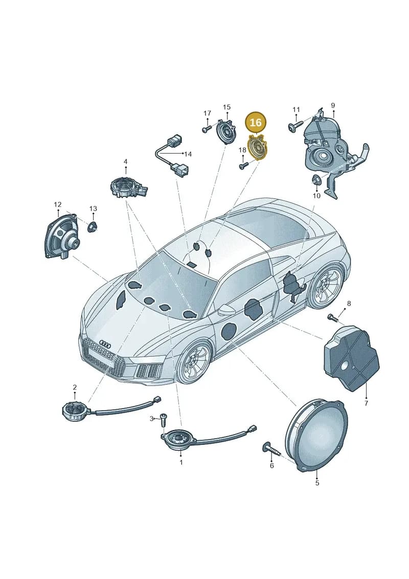 4S0035454A — Audi R8 Spyder (2015-2024) diagram 872035350, position 16