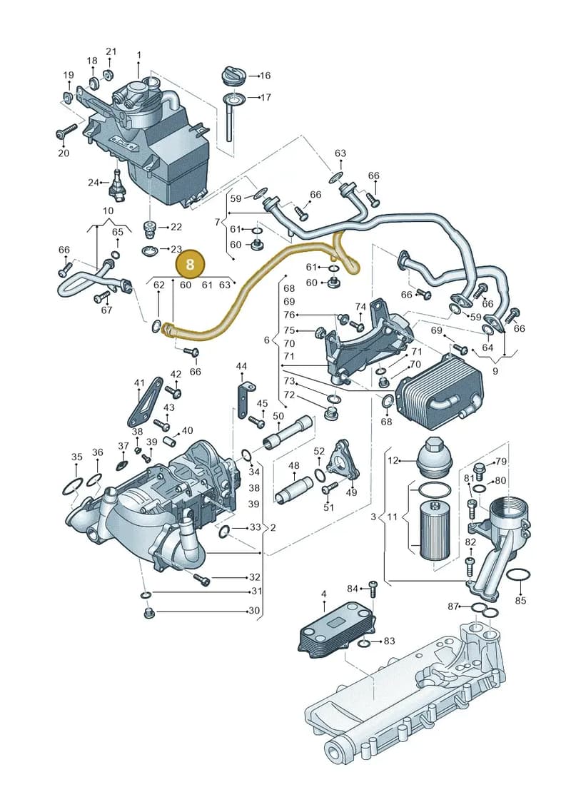 4S0115687C — Audi R8 Spyder (2015-2024) diagram 872115100, position 8