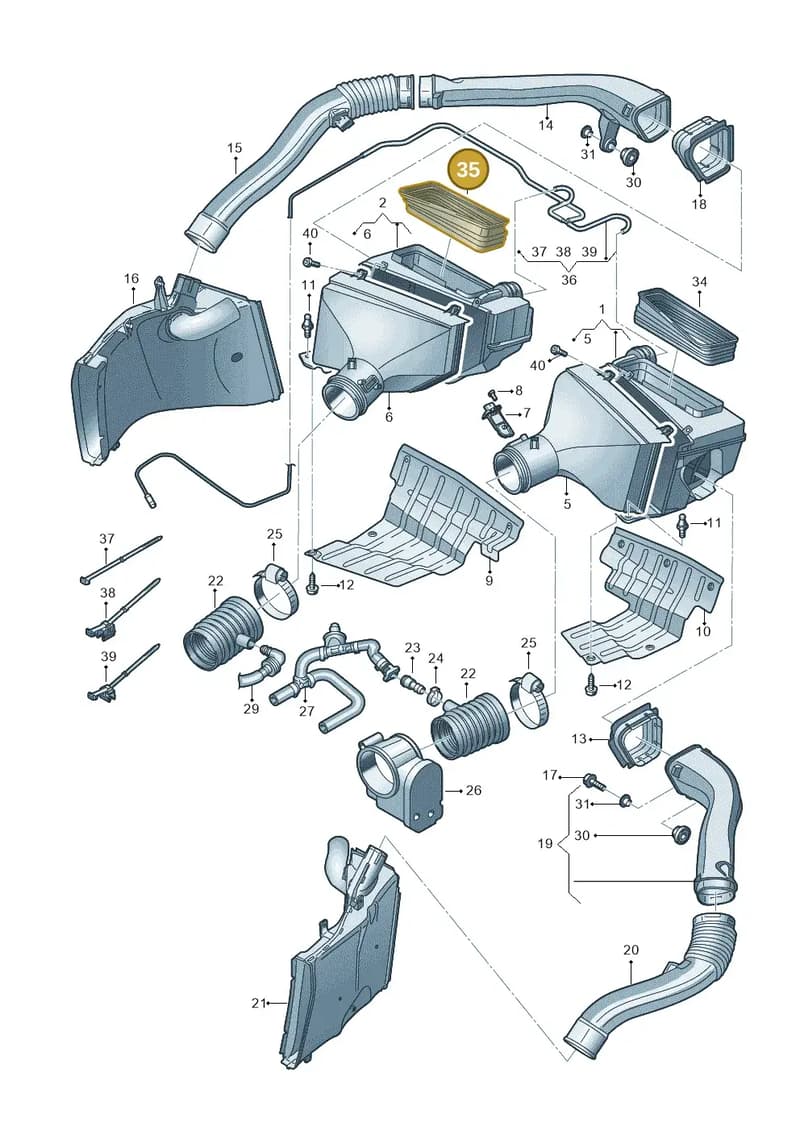 4S0128536B — Audi R8 Spyder (2015-2024) diagram 872133019, position 35