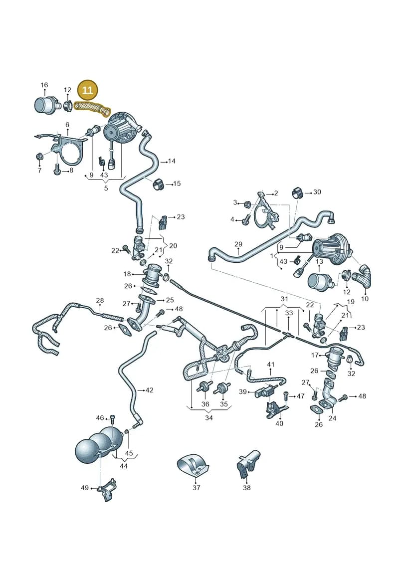4S0131461A — Audi R8 Spyder (2015-2024) diagram 872131350, position 11