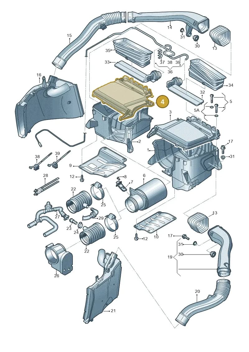 4S0133812L — Audi R8 Spyder (2015-2024) diagram 872133200, position 4