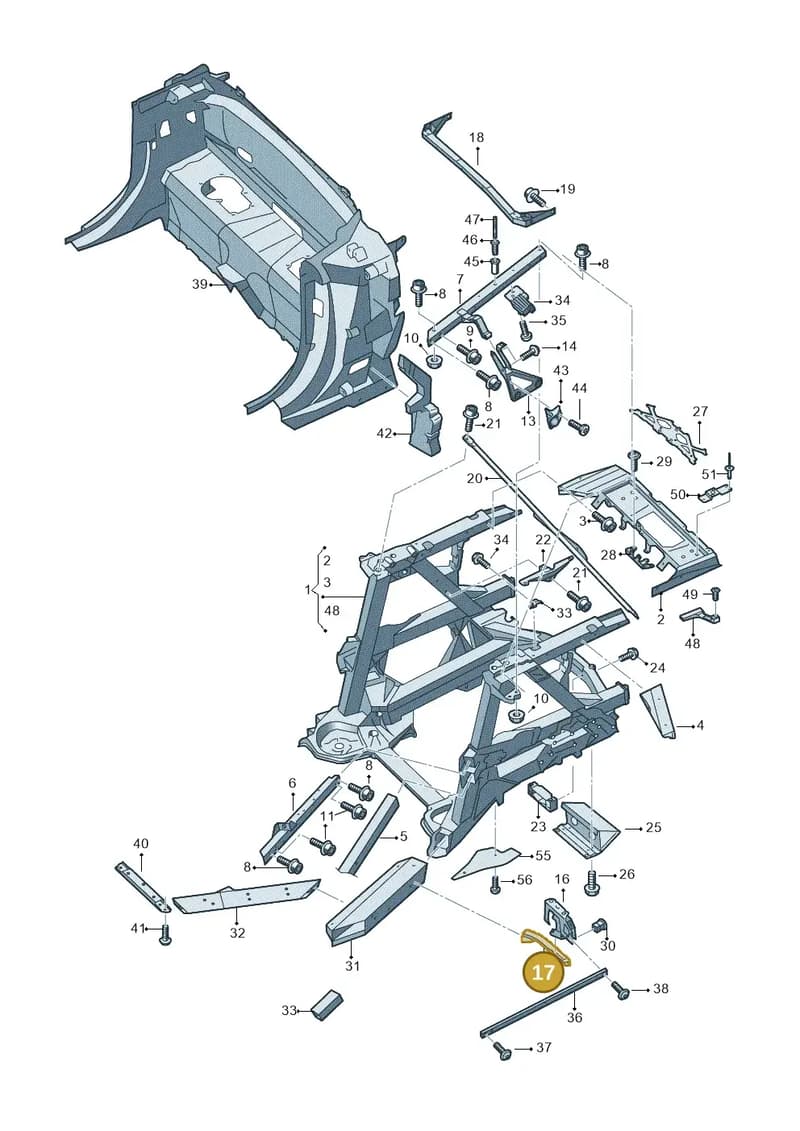 4S0801782B — Audi R8 Spyder (2015-2024) diagram 872813100, position 17
