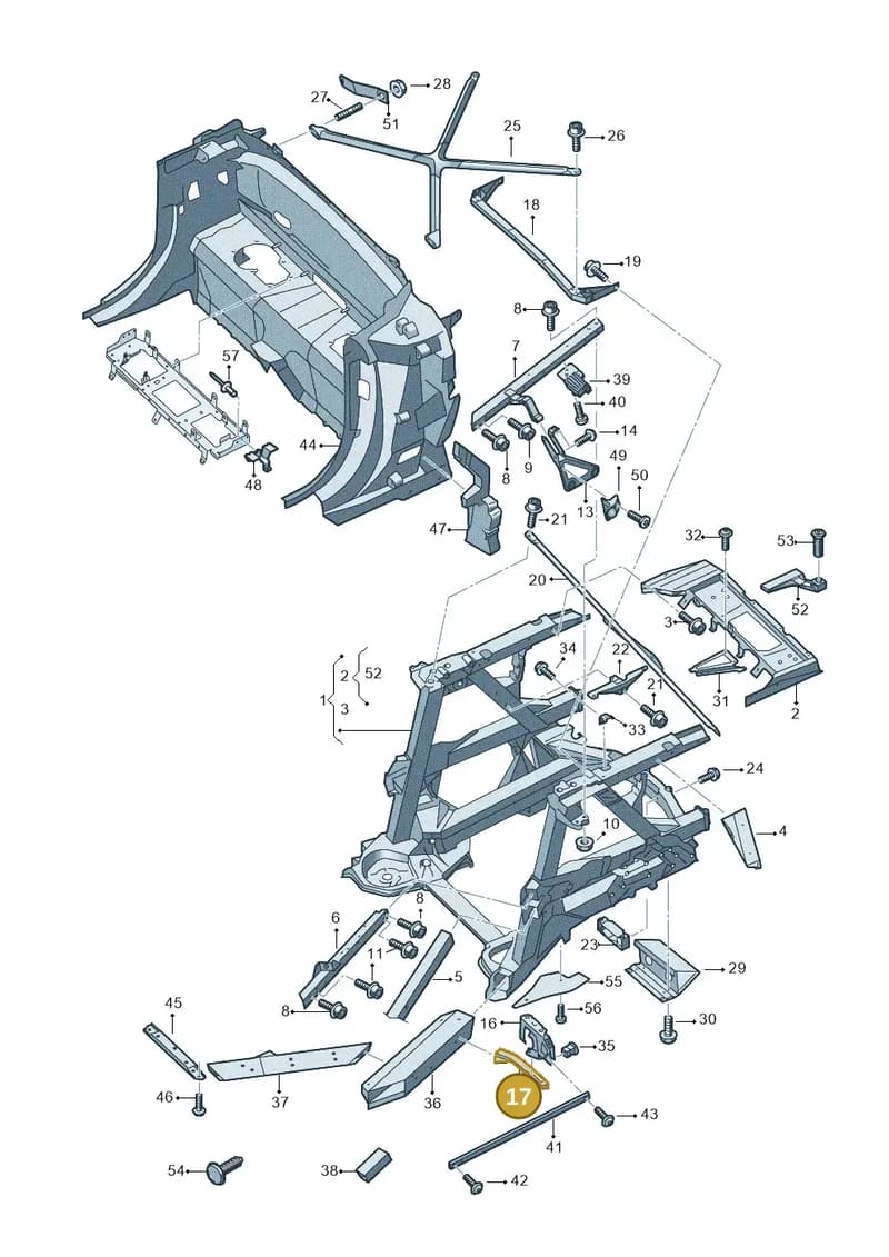 4S0801782B — Audi R8 Spyder (2015-2024) diagram 872813000, position 17