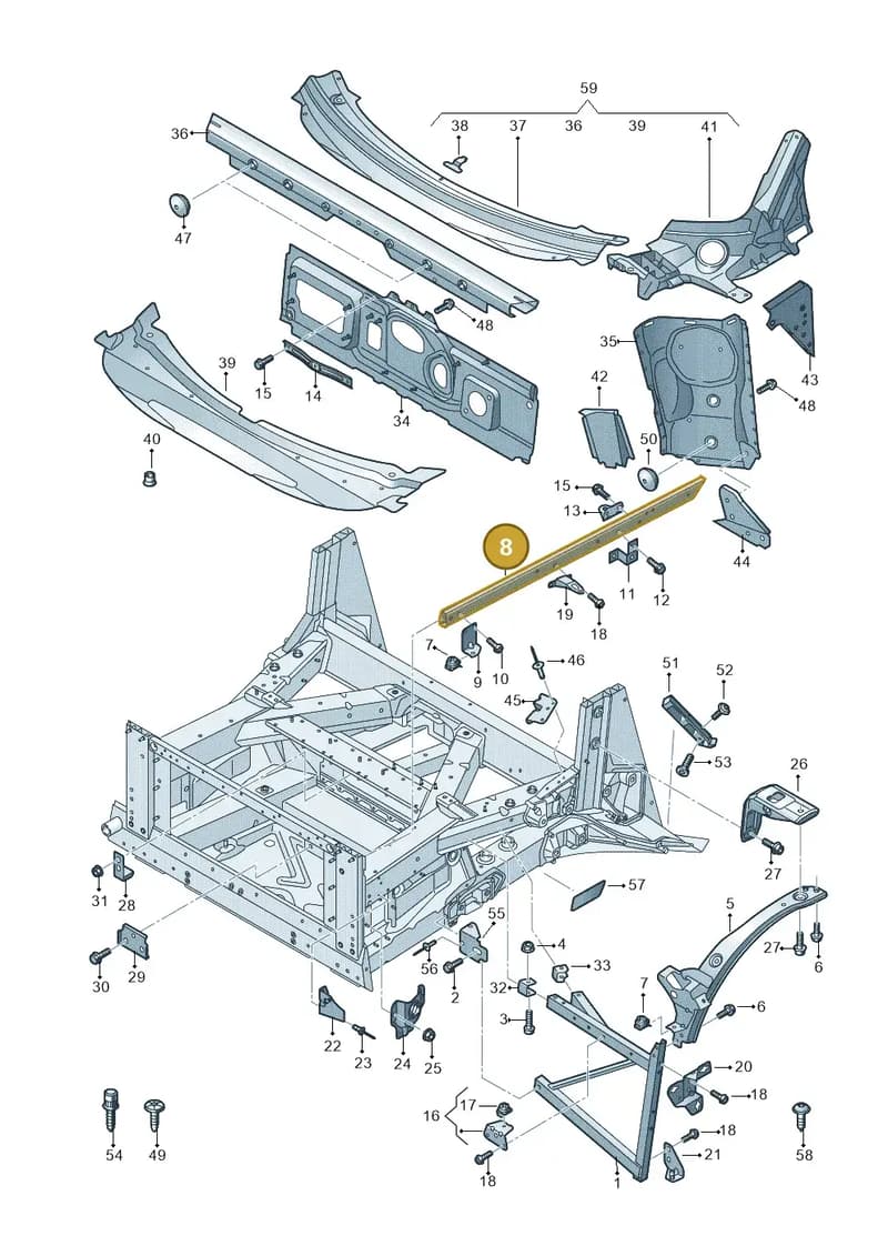 4S0805158B — Audi R8 Spyder (2015-2024) diagram 872805000, position 8