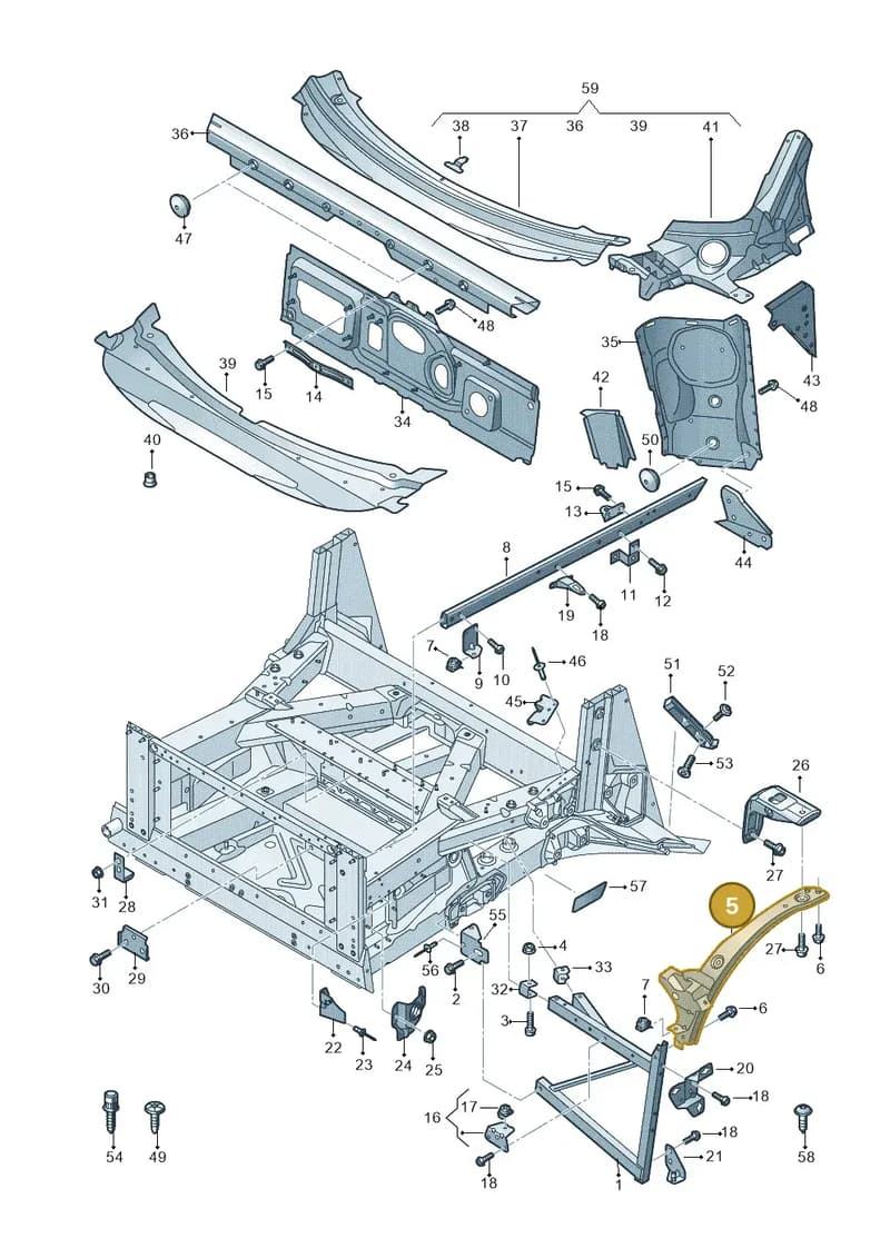 4S0805476B — Audi R8 Spyder (2015-2024) diagram 872805000, position 5