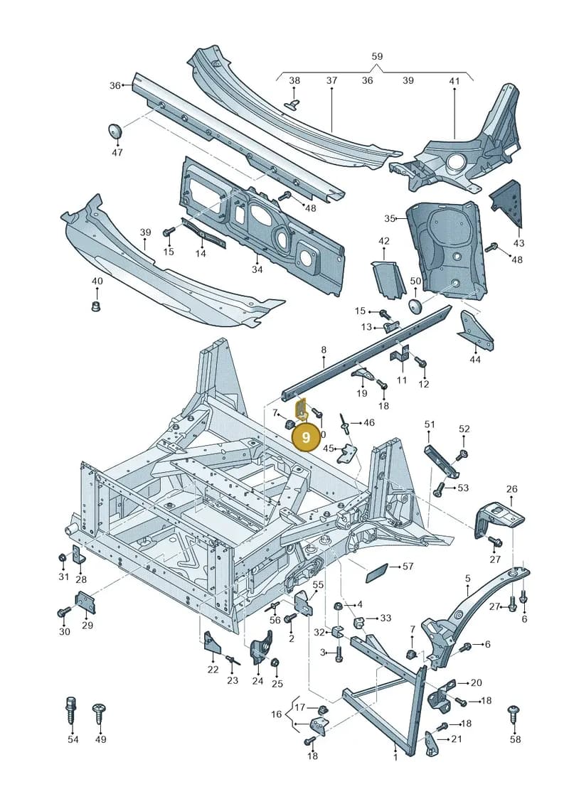 4S0805845B — Audi R8 Spyder (2015-2024) diagram 872805000, position 9