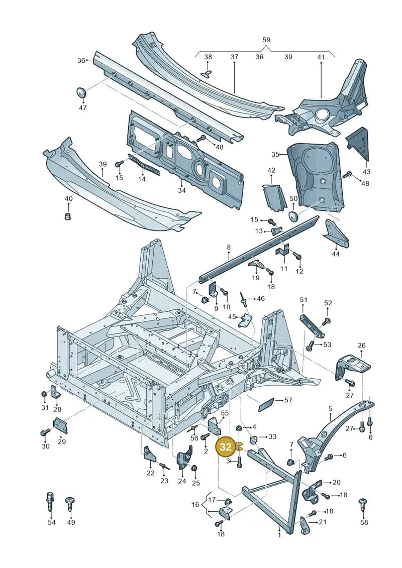 4S0806507B — Audi R8 Spyder (2015-2024) diagram 872805000, position 32