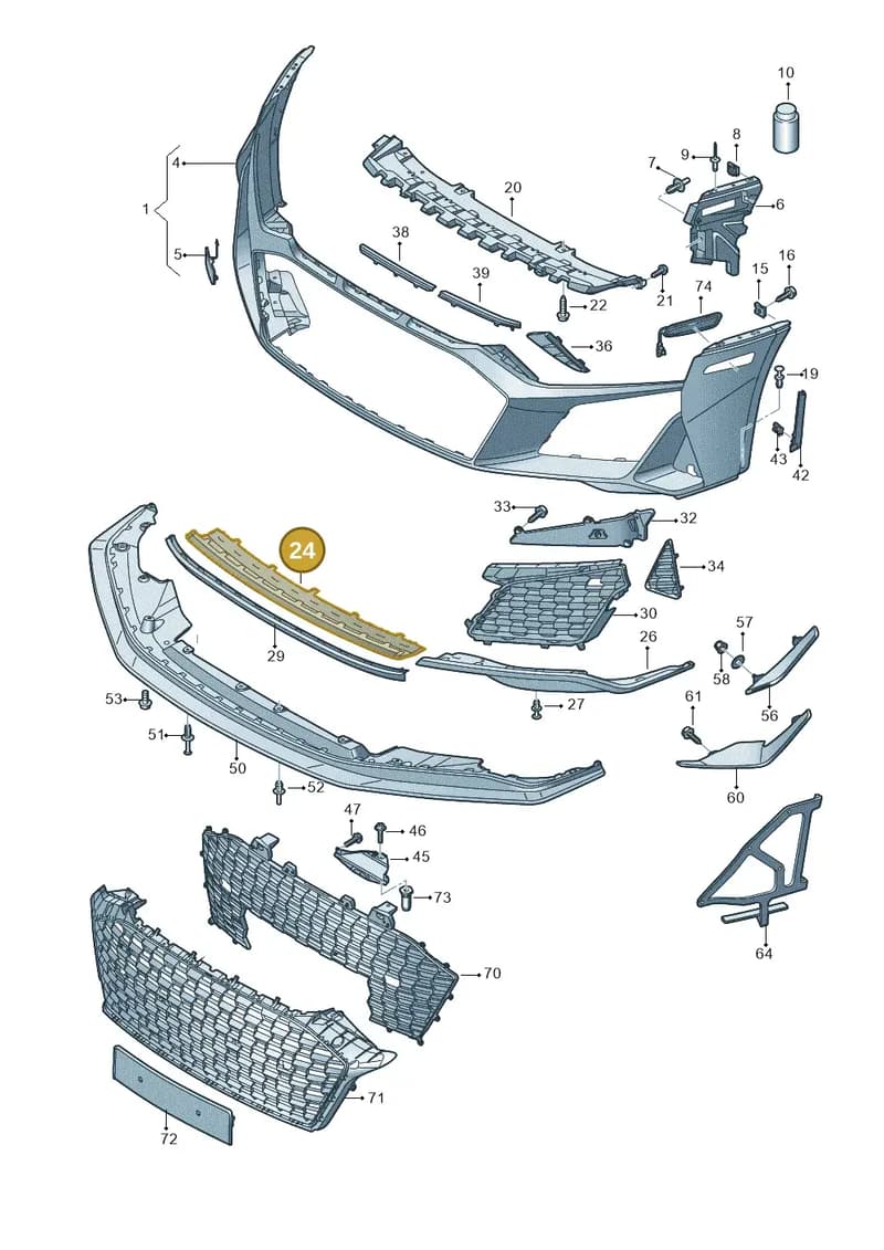4S0807061EGRU — Audi R8 Spyder (2015-2024) diagram 872807020, position 24