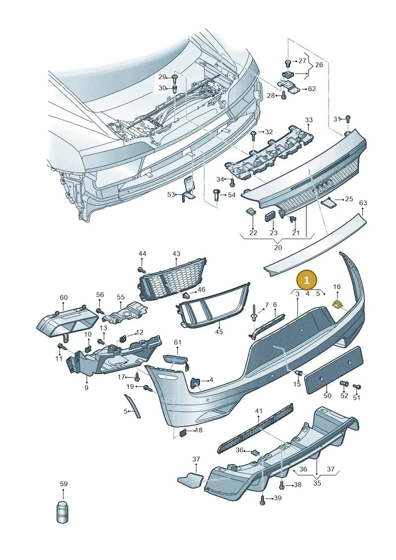 4S0807303BGRU — Audi R8 Spyder (2015-2024) diagram 872807700, position 1