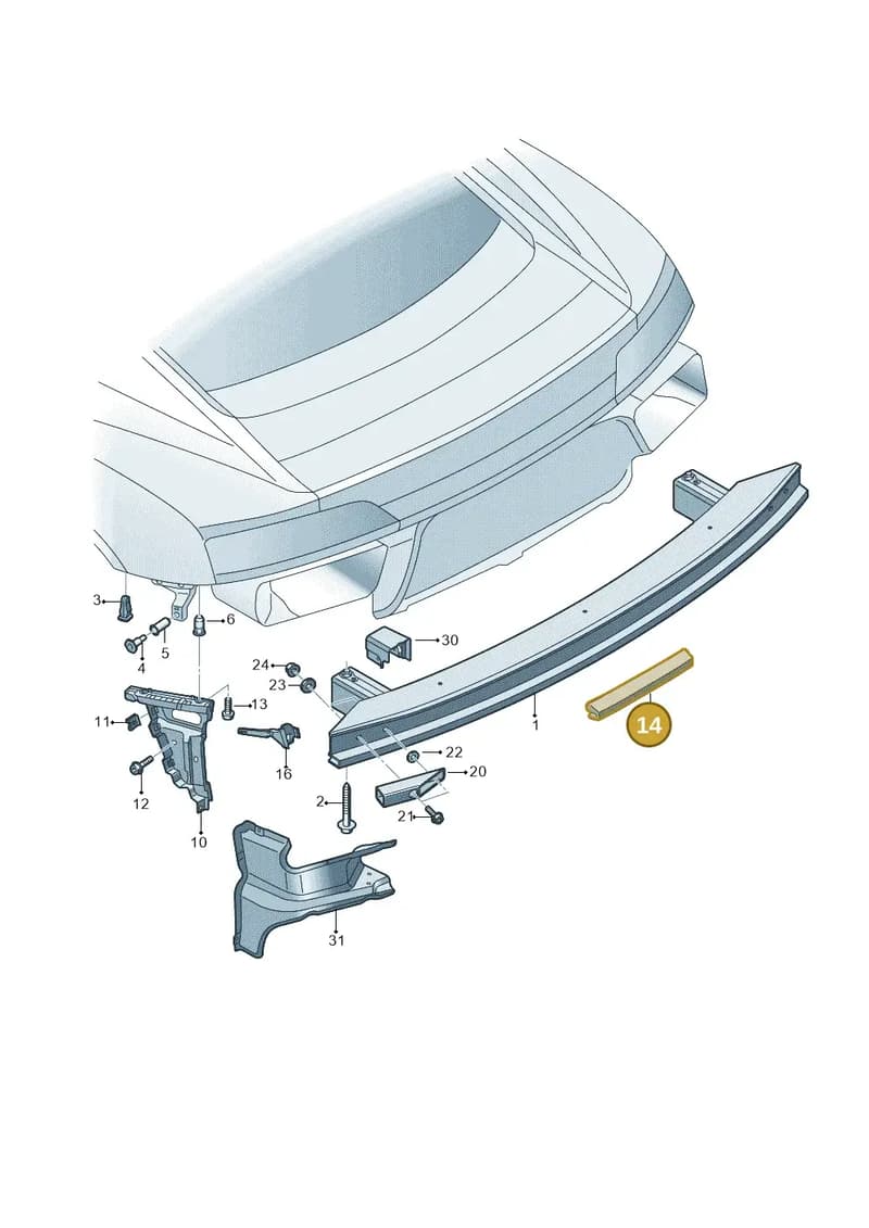 4S0807695A — Audi R8 Spyder (2015-2024) diagram 872807500, position 14