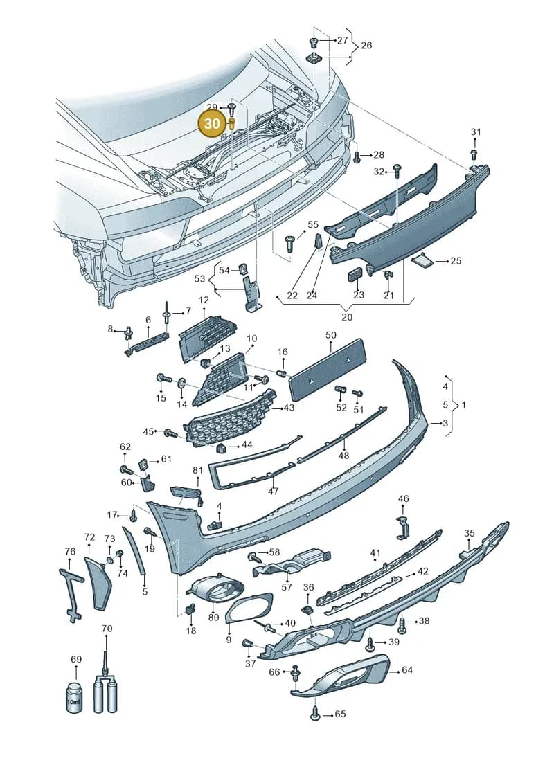 4S0807726 — Audi R8 Spyder (2015-2024) diagram 872807065, position 30