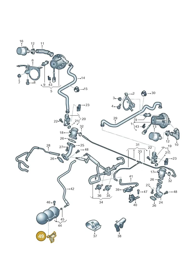 4S0809163C — Audi R8 Spyder (2015-2024) diagram 872131350, position 49