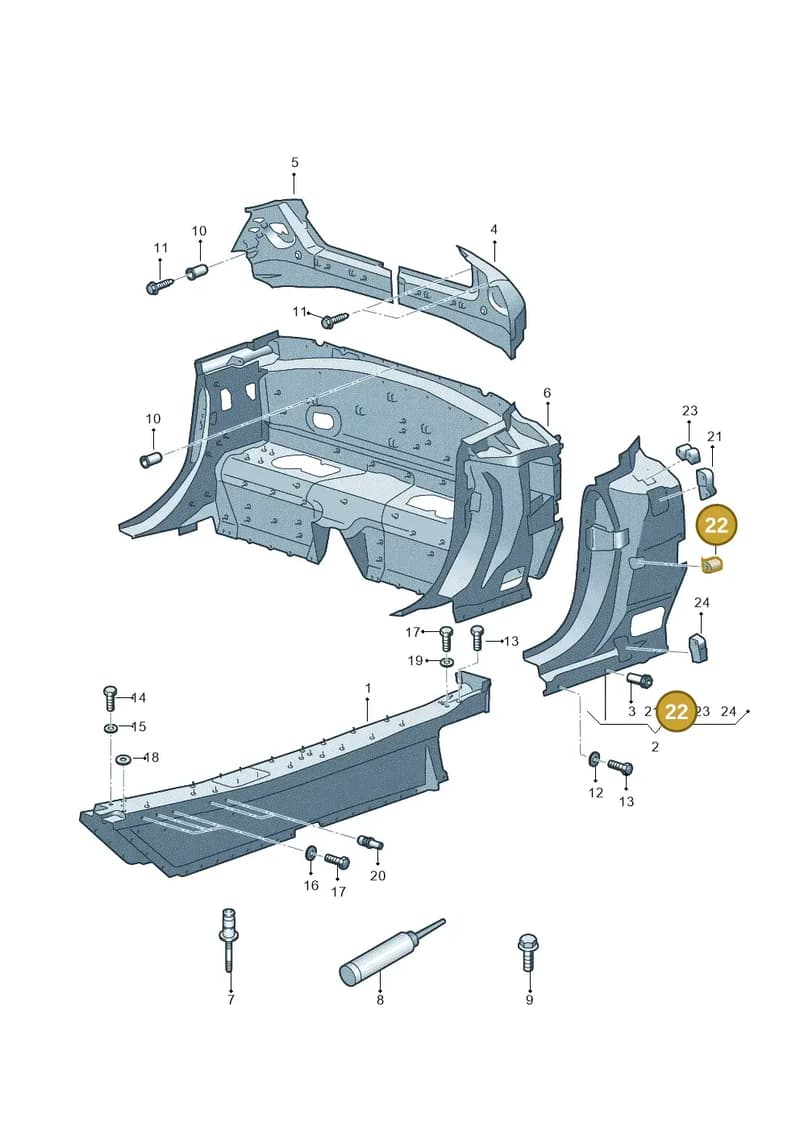 4S0809303K — Audi R8 Spyder (2015-2024) diagram 872800900, position 22