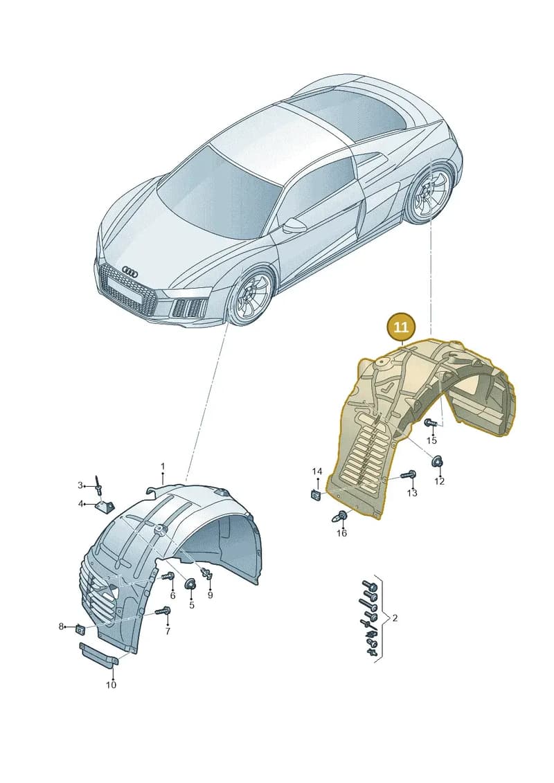 4S0810171B — Audi R8 Spyder (2015-2024) diagram 872821500, position 11