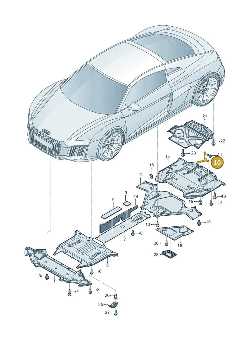 4S0813194D — Audi R8 Spyder (2015-2024) diagram 872825000, position 10