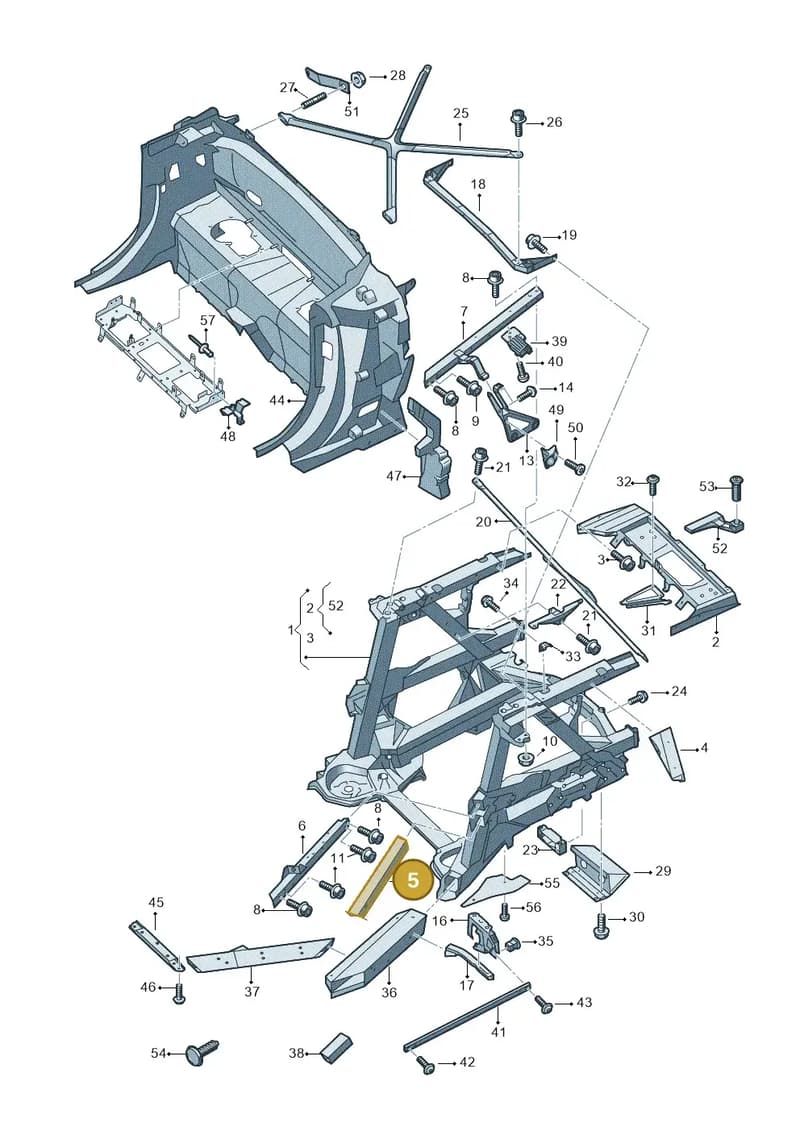 4S0813253D — Audi R8 Spyder (2015-2024) diagram 872813000, position 5
