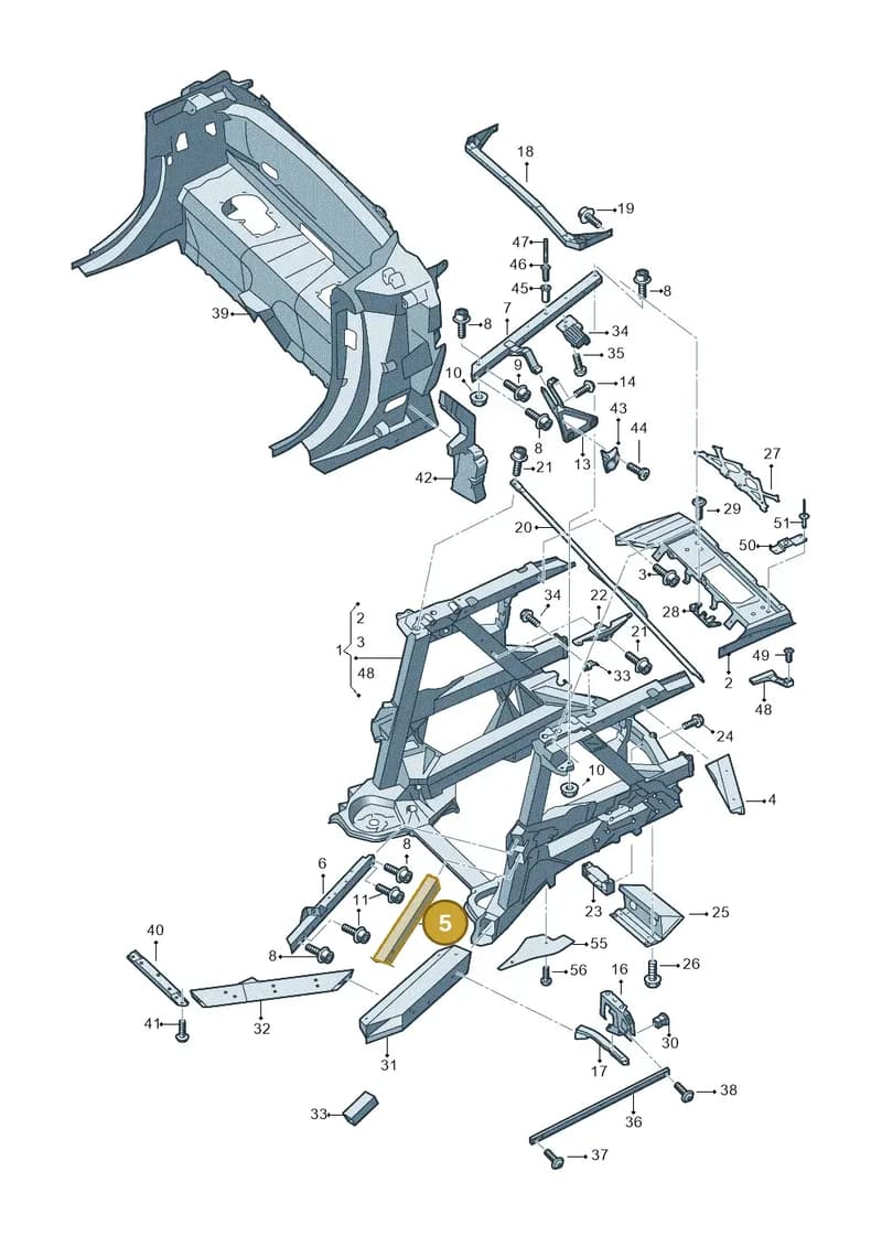 4S0813254B — Audi R8 Spyder (2015-2024) diagram 872813100, position 5