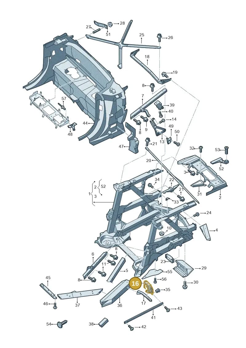 4S0814542C — Audi R8 Spyder (2015-2024) diagram 872813000, position 16