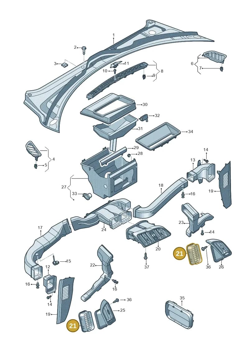 4S0819101 — Audi R8 Spyder (2015-2024) diagram 872819300, position 21