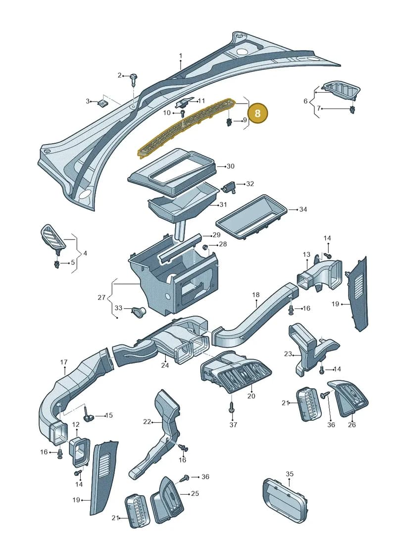 4S0819632AY2 — Audi R8 Spyder (2015-2024) diagram 872819300, position 8